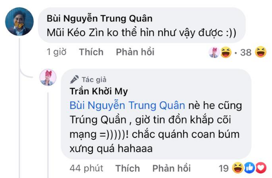 Khởi My trách hờn Trung Quân.  