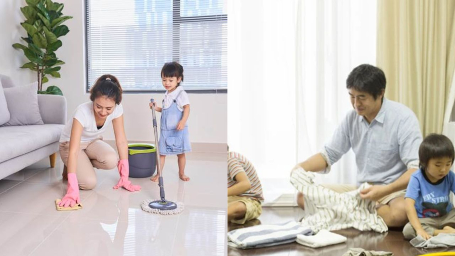 Tùy theo độ tuổi mà giao cho con những việc nhà phù hợp