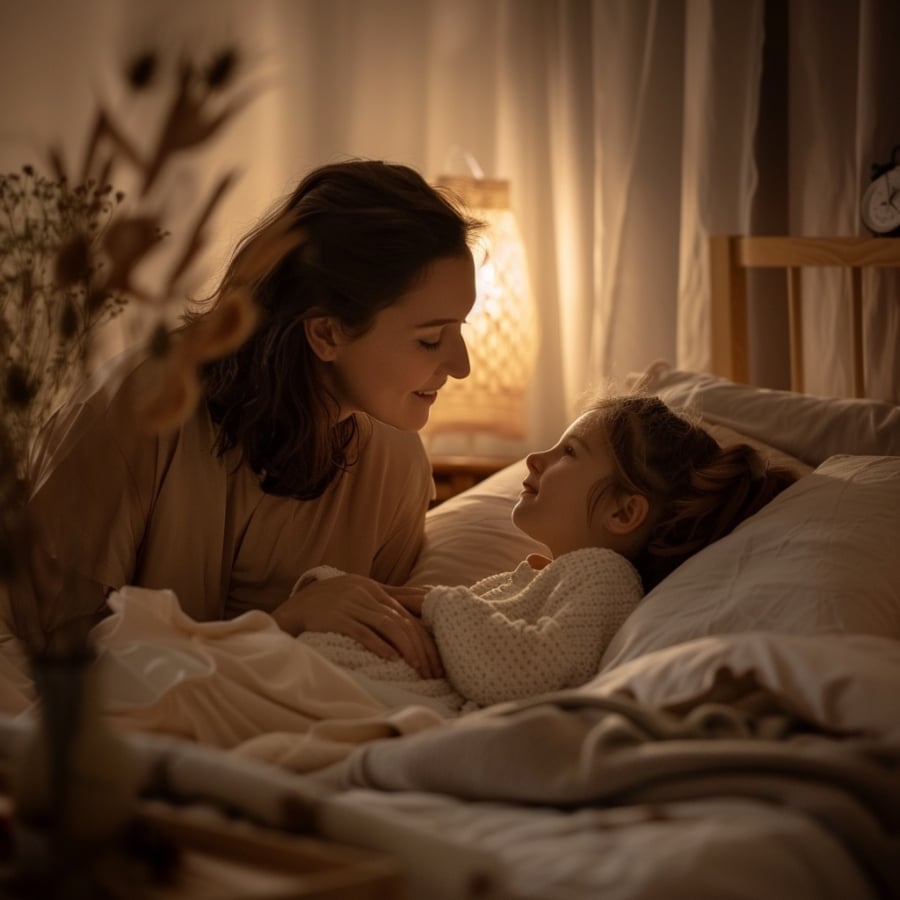 Nói chuyện với con vào buổi tối trước khi chúng đi ngủ mang lại nhiều ích lợi không ngờ cho cả hai thế hệ