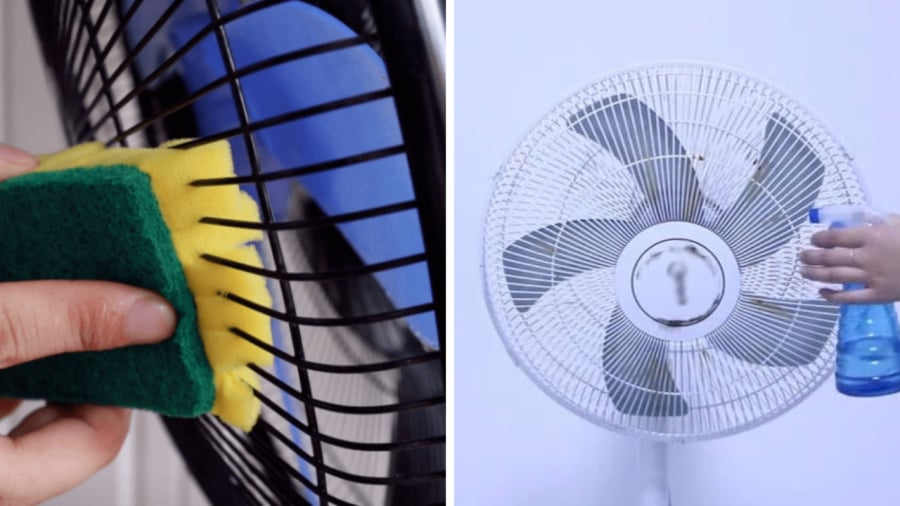 Không cần tháo khung, chỉ với vài thao tác đơn giản, chiếc quạt điện nhà bạn sẽ sáng sạch như mới.