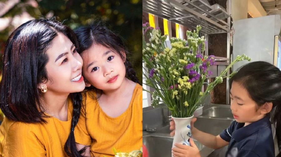 Mới đây, bảo mẫu của con gái Mai Phương đăng ảnh buổi lễ giỗ lần thứ 4 của cố diễn viên và hàng loạt hành động của con gái Lavie gây chú ý. Cô bé liên tục chăm sóc bàn thờ của mẹ một cách cẩn thận tỉ mỉ. Nét mặt của nhóc tì khiến ai cũng xót xa. Bảo mẫu của Lavie viết: 