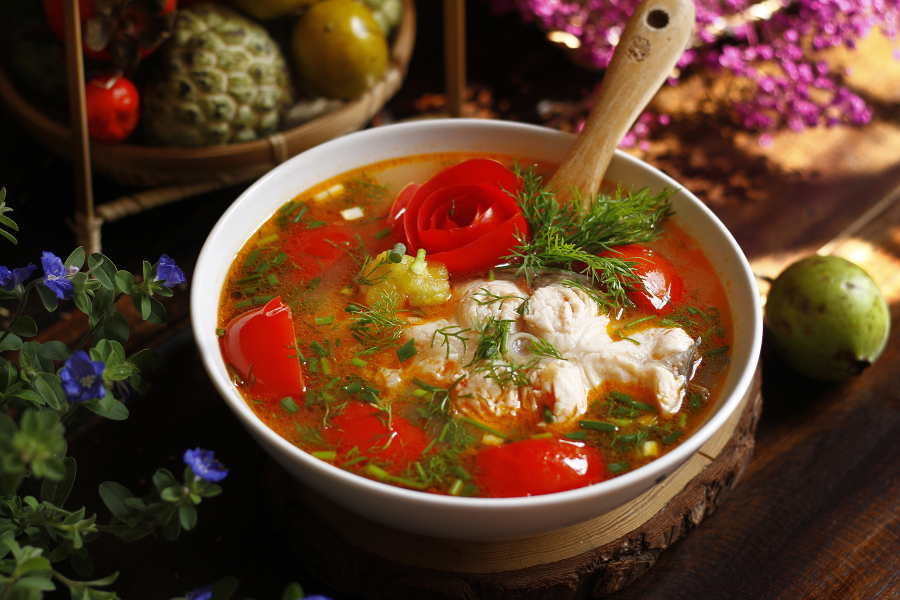 Món canh cá nấu quả dọc