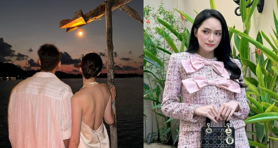 Hương Giang đăng ảnh diện đồ “tông xuyệt tông” với một chàng trai cao to, cả hai cùng nhìn ra không gian hoàng hôn lãng mạn ở biển tại Campuchia. “Xa xăm…”, nàng hậu đăng kèm caption lấp lửng. Động thái này của Hương Giang nhanh chóng thu hút nhiều dân tình quan tâm. Thanh Hằng để lại bình luận trêu đàn em sau vụ tuyên bố cưới vợ: “Là thật hay em troll nữa?”. Đáp lại, nàng hậu cho biết: “Có nắm tay nắm chân gì đâu mà troll hay thật chị yêu. 40 tuổi em mới lấy chồng cơ”.  Cô còn nói với khán giả: “Đăng liên tục, sau có đi với người thật không ai phân biệt được khà khà”. 