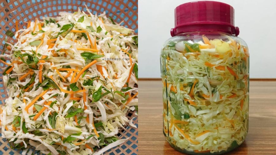 Nguyên liệu làm bắp cải muối xổi