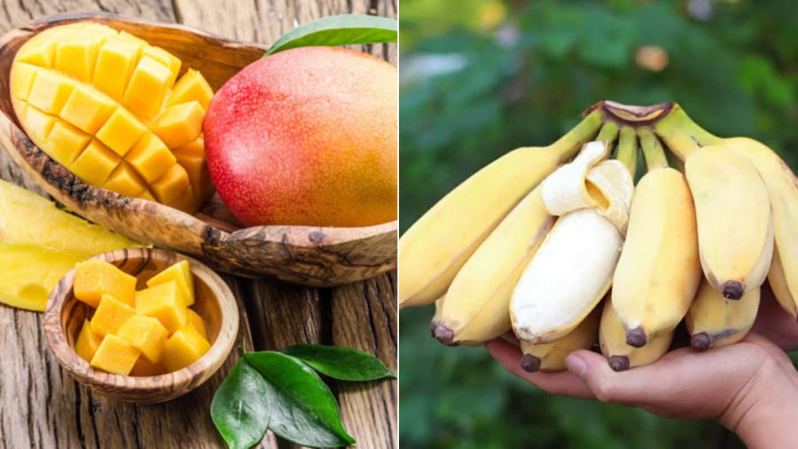 Xoài chín và chuối chín đều có vị ngọt tự nhiên, chứa nhiều đường với lượng calo khá lớn nên có thể làm tăng cân nếu ăn nhiều.