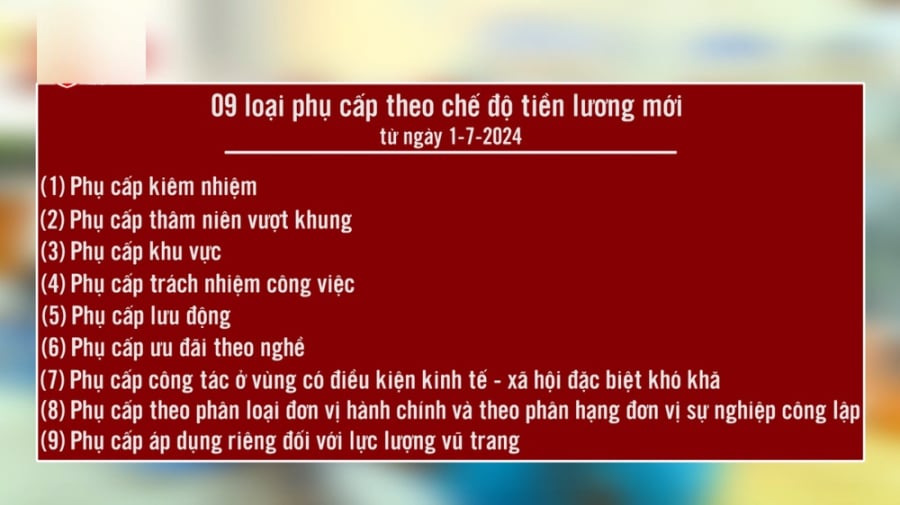 9 loại phụ cấp theo chế độ tiền lương mới    