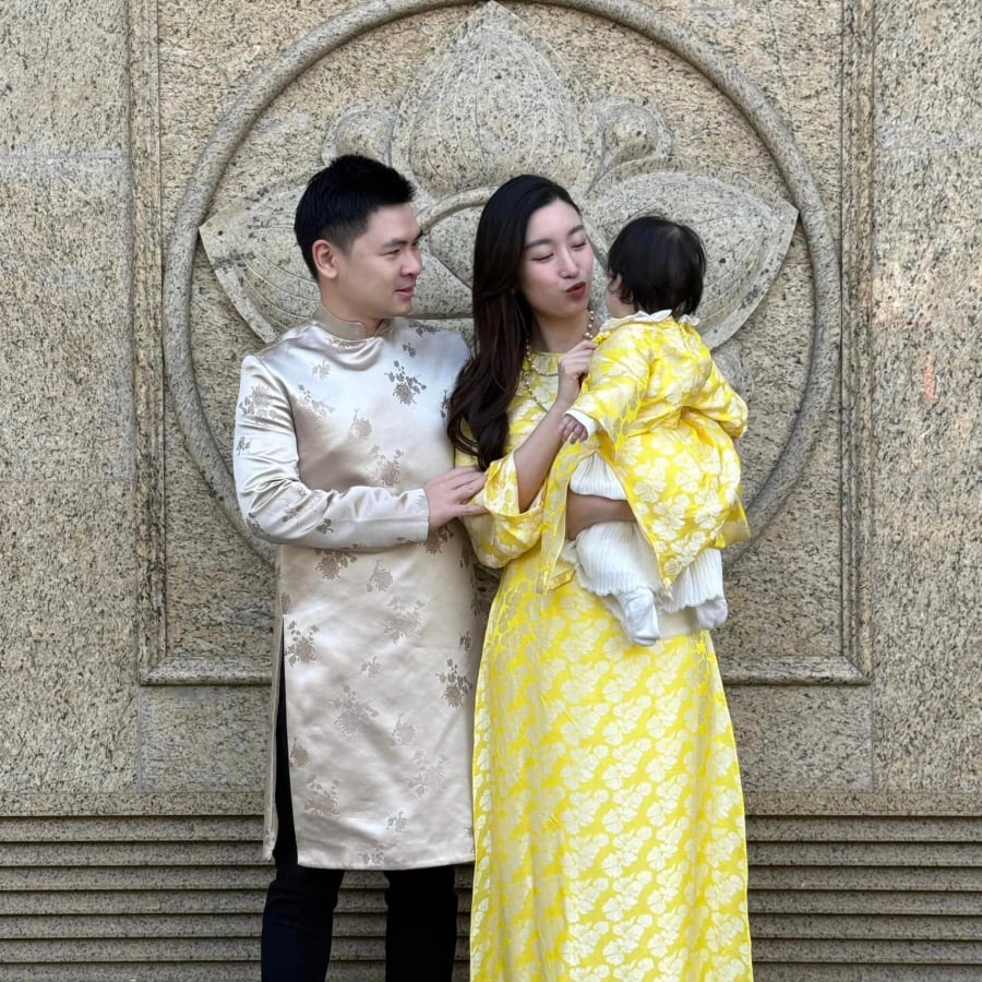 Gia đình hạnh phúc của Đỗ Mỹ Linh.