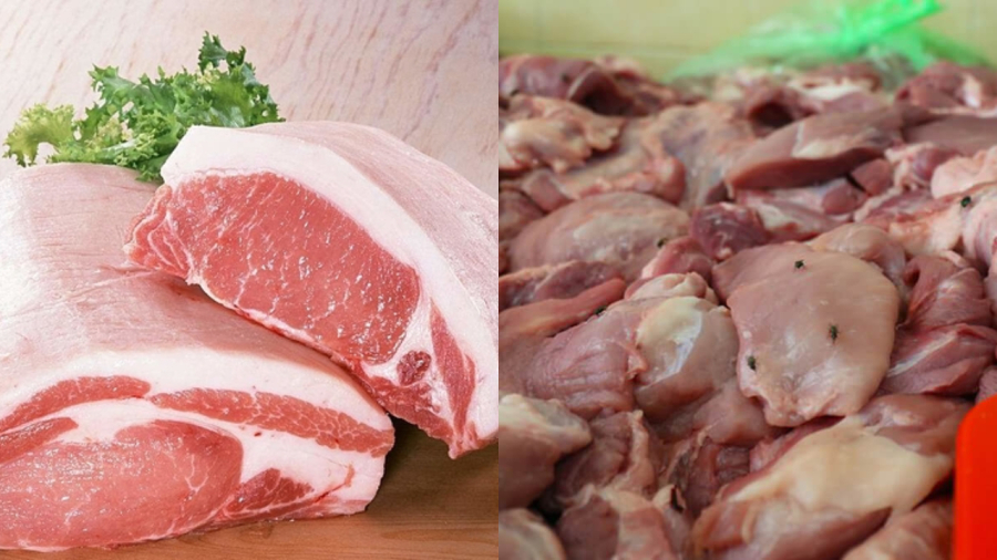 Khi mới cắt, thịt tươi có màu sắc tự nhiên và rực rỡ, bề mặt không ẩm ướt