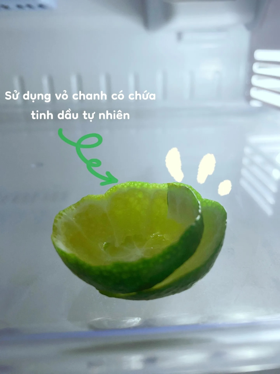 Mùi tinh dầu từ vỏ chanh giúp khử mùi hôi tủ lạnh