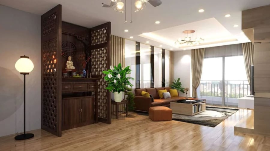 Ban thờ đặt trong phòng khách cần lưu ý để hài hòa