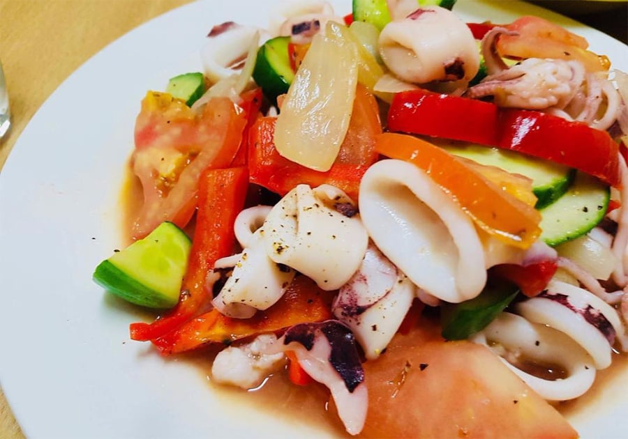 mực xào giòn ngon, không tanh