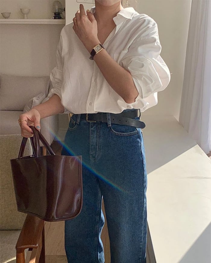 Áo sơ mi oversize có tác dụng che giấu mọi khuyết điểm