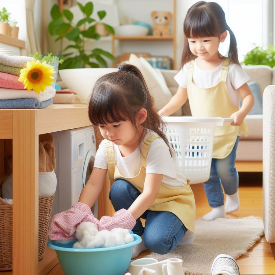 Việc tham gia làm việc nhà từ nhỏ giúp trẻ em phát triển tinh thần trách nhiệm và kỹ năng tổ chức tốt hơn
