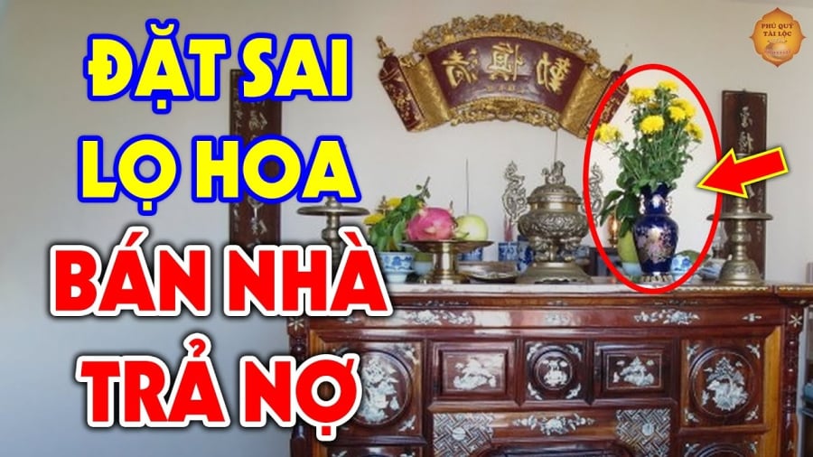 Đặt lọ hoa trên bàn thừo đảm bảo các nguyên tắc phong thuỷ