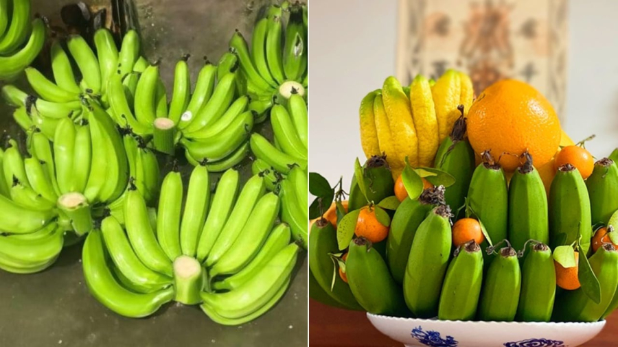 Nải chuối có nhiều quả và số quả lẻ thường đắt hơn vì chúng biểu trưng cho sự phồn thịnh và đầy đủ.