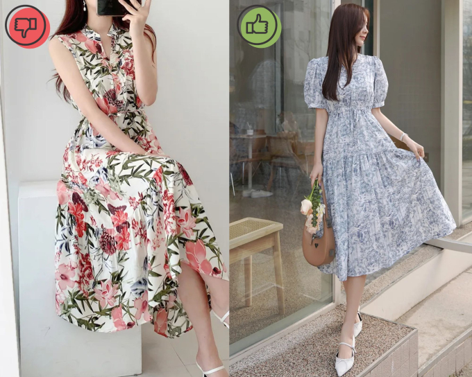 Để vẻ ngoài thêm nổi bật và trẻ trung, các nàng cũng đừng bỏ qua váy ngắn tay họa tiết hoa, chấm bi hoặc kẻ ô.