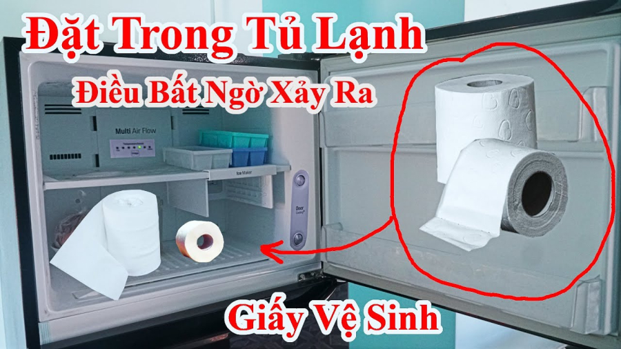 dat cuon giay ve sinh trong tu lanh