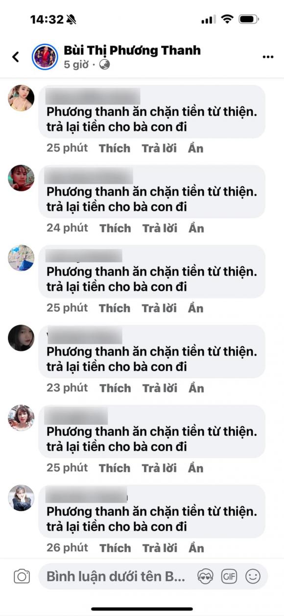 Ca sĩ Phương Thanh bị khủng bố comment tố ăn chặn tiền từ thiện