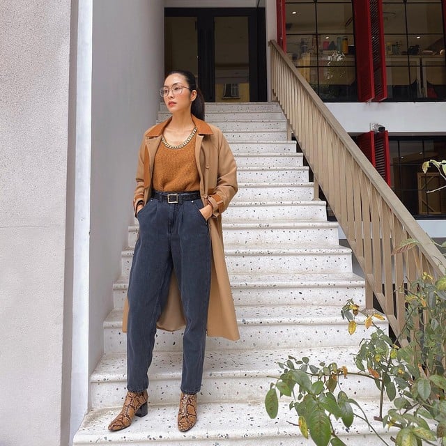 Các nàng có thể ghim công thức diện quần jeans ống đứng của Tăng Thanh Hà cho mùa lạnh tiếp theo.    