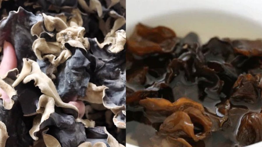 Mộc nhĩ cần phơi khô rồi ngâm nở ra mới được ăn