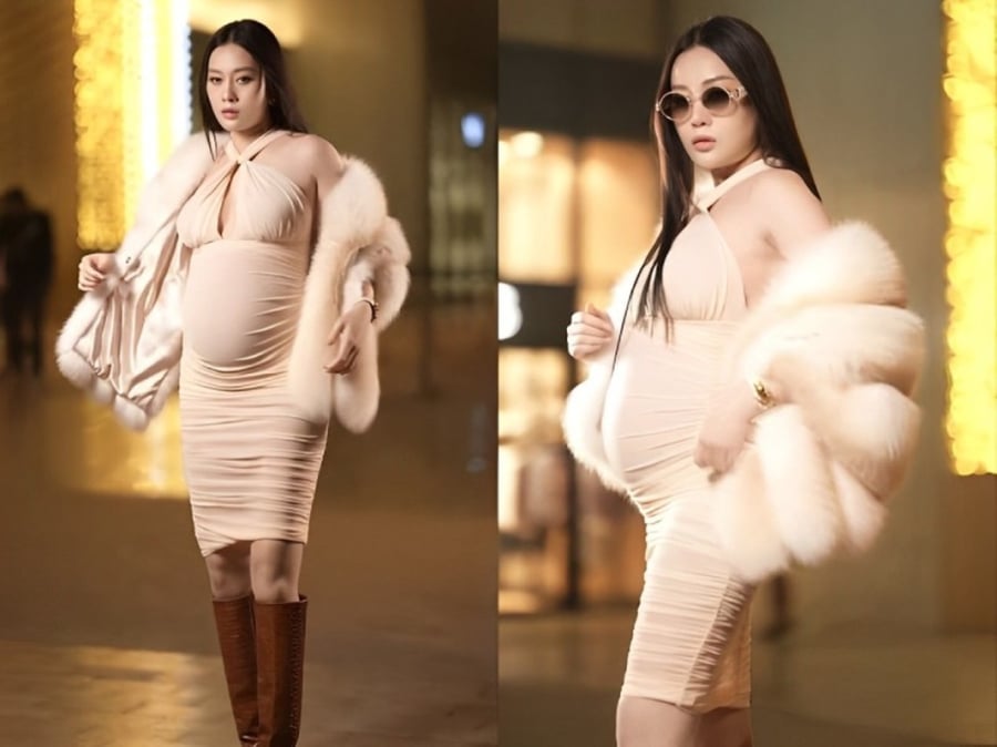 Phương Oanh mang bầu song thai