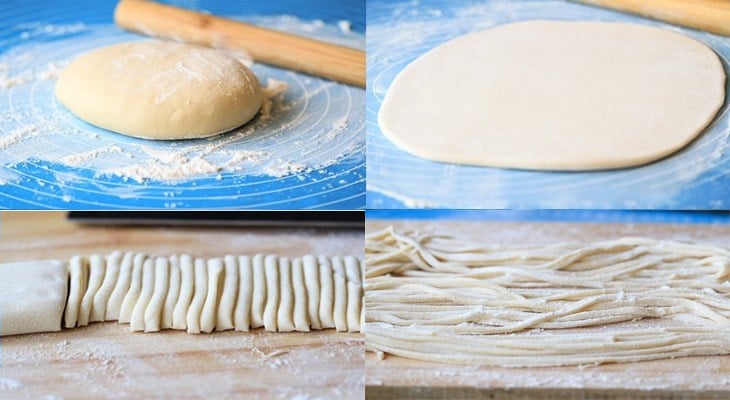Công đoạn cắt mì sợi
