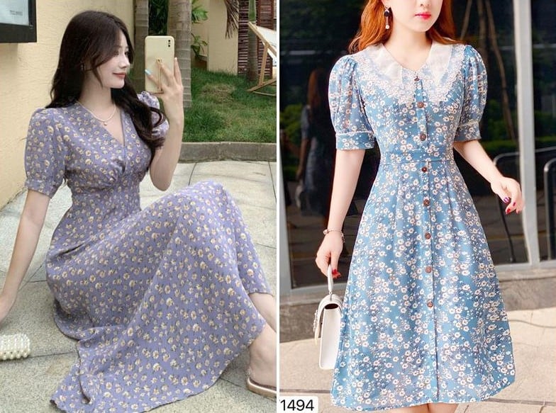 Những chiếc đầm hoa nhỉ bằng vãi mỏng, mát, nhẹ rất được chị em ưa thích