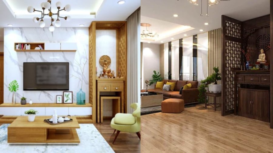 Nếu ban thờ đặt trong phòng khách nên chú ý phương pháp để ánh sáng mạnh của phòng khách không tổn hại đến ban thờ