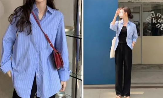 Bạn có thể tạo điểm nhấn cho set đồ bằng những món phụ kiện bắt mắt hoặc thay đổi cách diện sơ mi sọc.