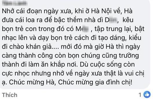 Chia sẻ của người quen nhà Hà Hồ gây chú ý.