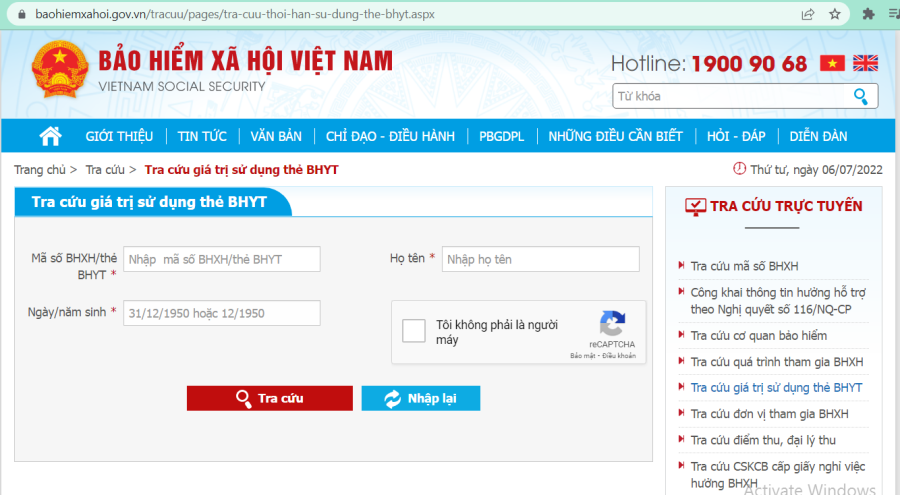 Điền đầy đủ thông tin theo yêu cầu