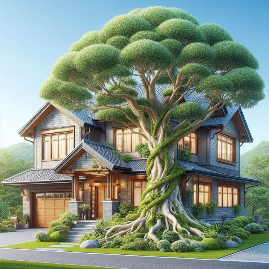 Trồng cây quá cao có thể tạo ra bóng tối và không khí âm u không tốt cho phong thủy của ngôi nhà