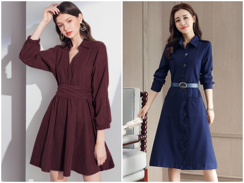 Đầm sơ mi thắt eo dù bạn có chọn kiểu tay ngắn hay tay dài cũng đều đẹp và tôn dáng.  