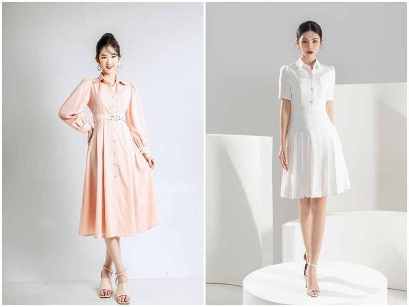 Chiếc đầm công sở chính hiệu, thanh lịch và sang trọng, màu sắc tươi sáng