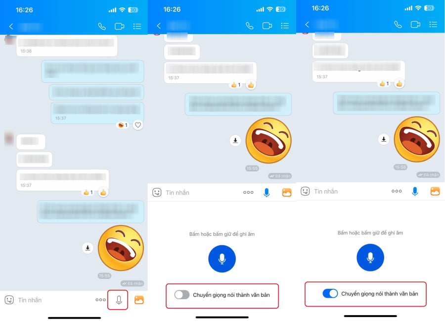 Bật tính năng chuyển giọng nói thành văn bản trên Zalo bằng cách giữ nút micro trong khu chat.