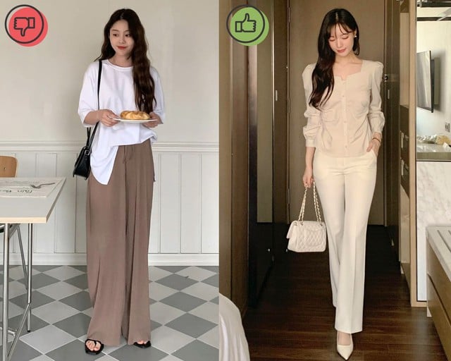 Quần ống rộng là món thời trang rất phổ biến trong mùa hè nhưng với nàng sở hữu chiều cao khiêm tốn cần cân nhắc.