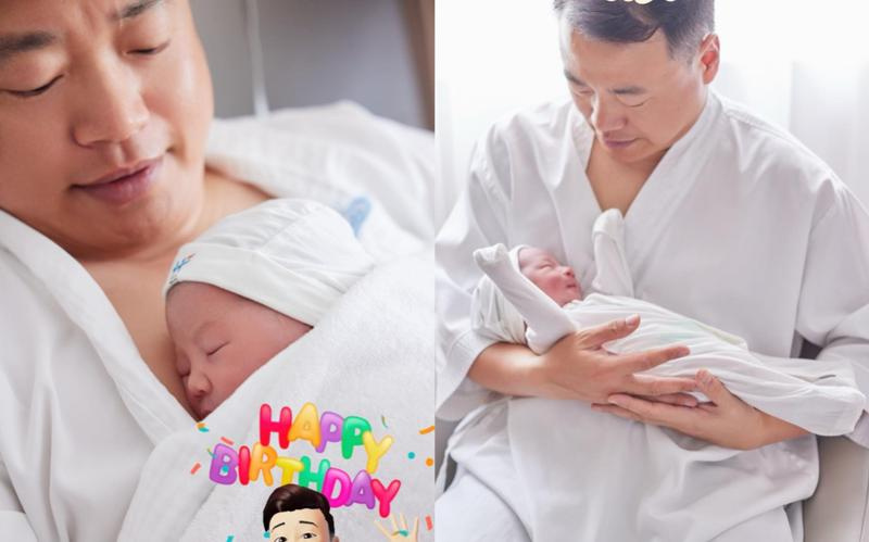 Khoảnh khắc đầu tiên của Shark Bình bên cặp song sinh vừa chào đời