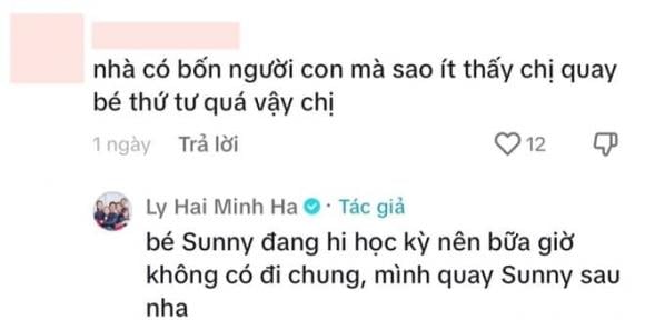 Bà xã Lý Hải chia sẻ.