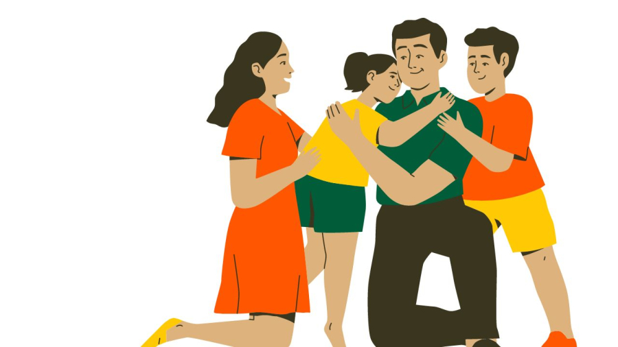 Những cái ôm giúp động viên khích lệ con cái