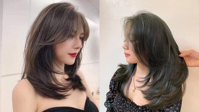 Tóc layer lỡ, uốn cụp còn tạo vẻ mềm mại, thanh lịch vô cùng.