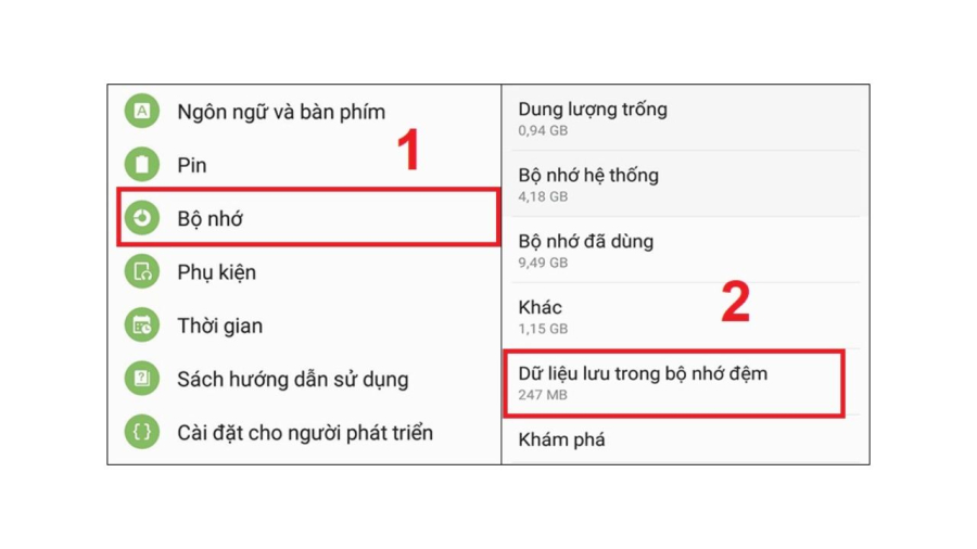 Xóa bộ nhớ đệm trên điện thoại giúp giải phóng dung lượng
