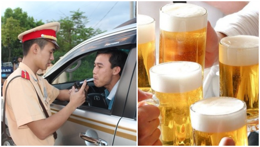Uống 1 chén rượu 1 cốc bia có bị CSGT xử phạt?