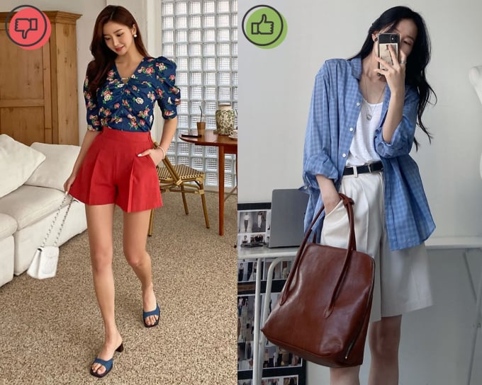 Các nàng nên ưu tiên quần short mang tông màu trung tính hơn.