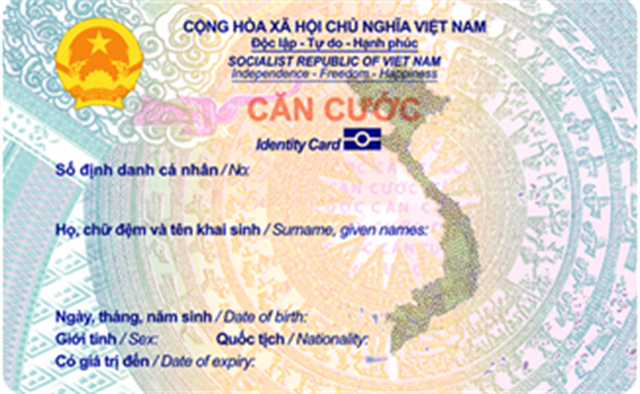 Dự kiến mặt trước của thẻ căn cước cấp cho công dân từ 0-6 tuổi    