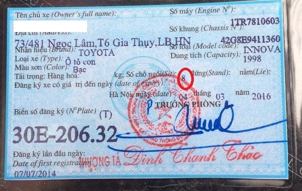 Trường hợp không được đăng ký xe