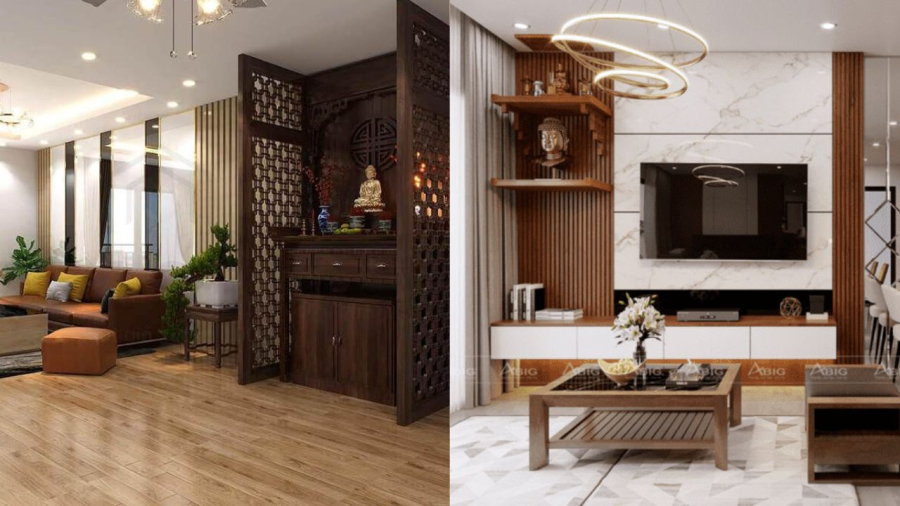 Khi đặt ban thờ ở phòng khách cần chú ý để cân đối về đặc trưng ánh sáng