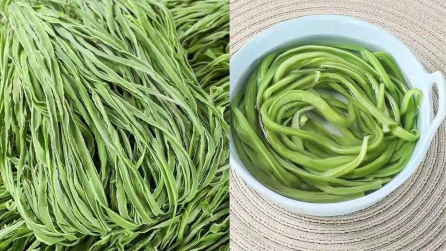Rau tiến vua thường được bán ở dạng khô, khi dùng thì ngâm nước cho nở ra