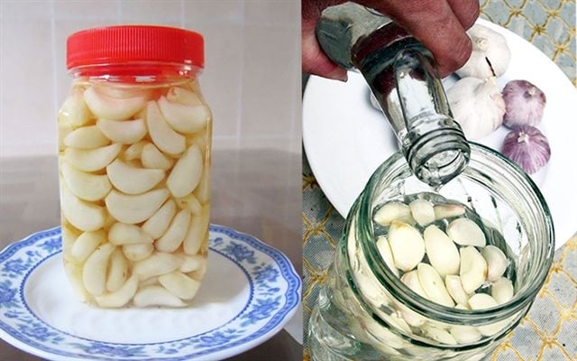 Tỏi ngâm giấm thêm một chút muối vừa lâu hỏng lại có hương vị thơm ngon hơn hẳn