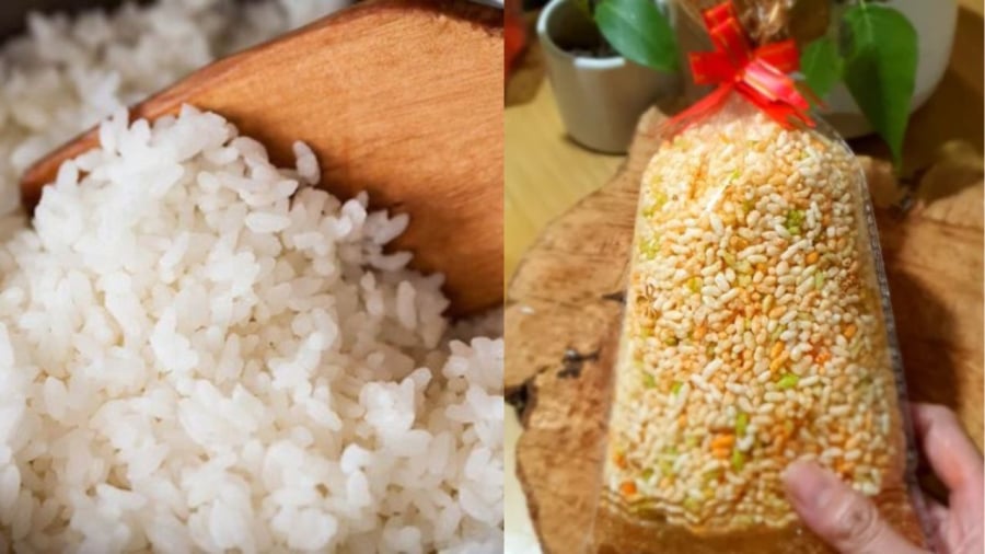 Cơm nguội làm bỏng xốp