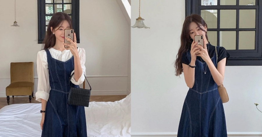 Đầm 2 dây hoặc đầm hở vai mang lại sự thoáng mát, thoải mái tối đa cho người mặc.